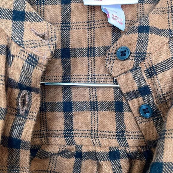 Isabel maternity plaid brown black long sleeve button down shirt size small - Picture 5 of 7